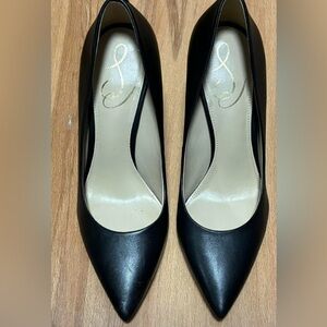 Sam Edelman Black Leather Heels, Size 8.5, EUC